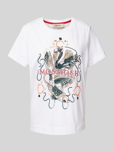 MOS MOSH T-Shirt mit Label-Print Modell 'HALLIN' Weiss 1