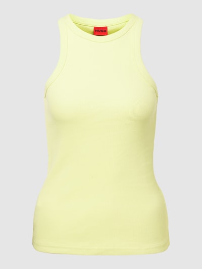 HUGO Tanktop in Ripp-Optik Modell 'CLASSIC TANK' Neon Gelb 2