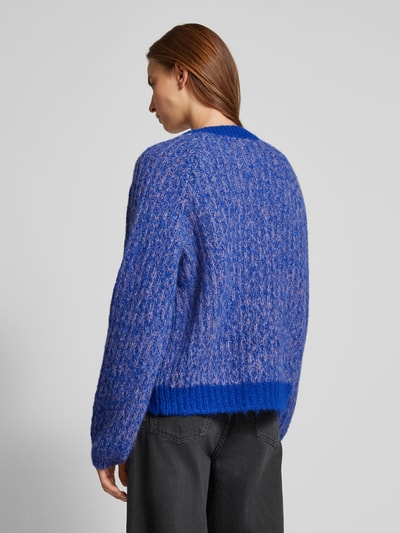 Lanius Cardigan mit gerippten Abschlüssen Royal Melange 5