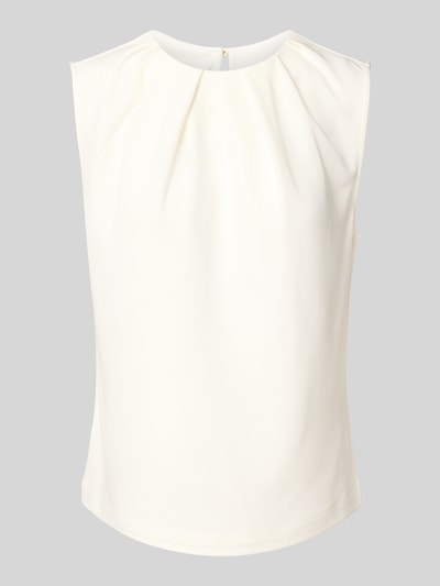 s.Oliver BLACK LABEL Regular fit top van een viscosemix met plooien op de hals Offwhite - 2