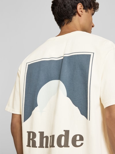 RHUDE Regular Fit T-Shirt mit Logo-Print Offwhite 3