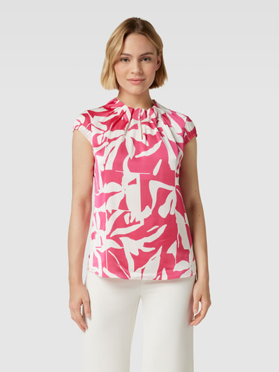 comma Blusenshirt mit Allover-Muster Pink 4