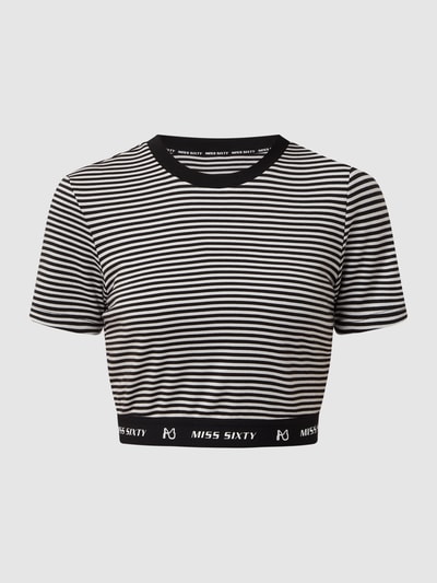 Miss Sixty Cropped T-Shirt mit Streifenmuster  Weiß 2