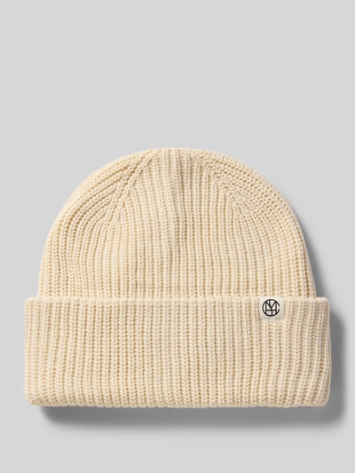 MSCH Copenhagen Czapka beanie z mieszanki wiskozy model ‘GALINE RACHELLE’ Złamany biały melanż 1