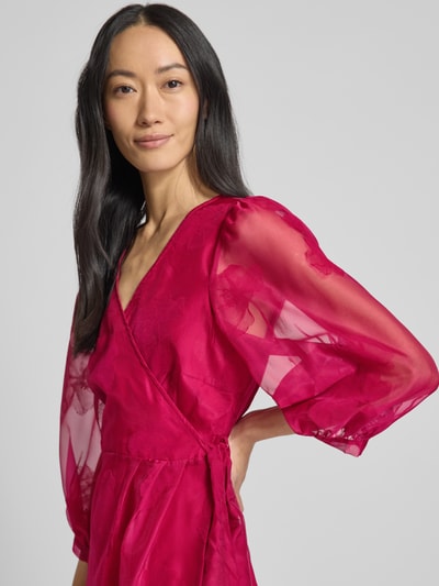 mbyM Wikkeljurk met 3/4-mouwen, model 'Dovie' Bordeaux - 3