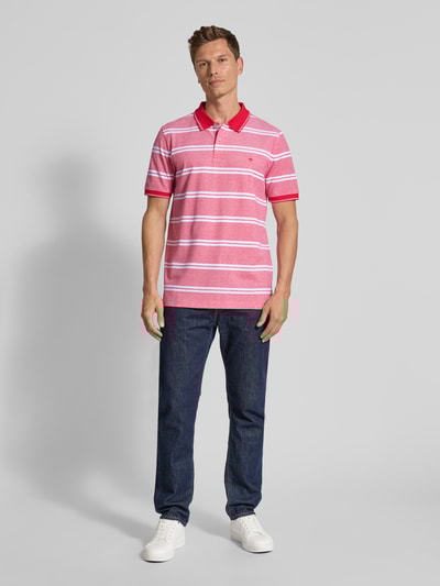 Fynch-Hatton Regular Fit Poloshirt mit Label-Stitching Rot 1