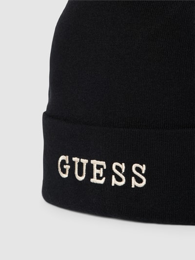 Guess Beanie met labelstitching, model 'HAT' Zwart - 2