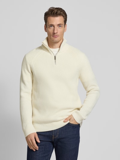 Matinique Gebreide pullover met schipperskraag, model 'Blimey' Offwhite - 4