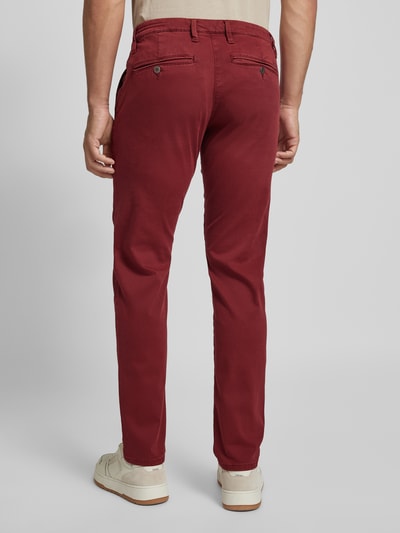 MAC Regular fit broek met riemlussen, model 'Lennox' Rood - 5