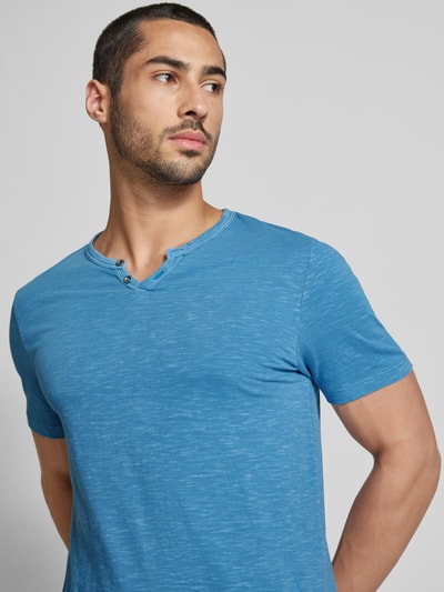 Jack & Jones T-shirt met V-hals, model 'SPLIT' Oceaanblauw - 3
