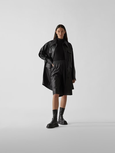 MM6 Maison Margiela Hemdjacke in Leder-Optik Schwarz 1