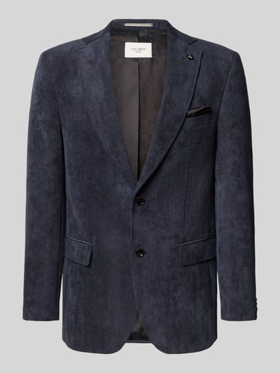 Carl Gross 2-knoops colbert met reverskraag, model 'Theo' Donkerblauw - 2