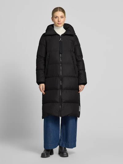 Marc O'Polo Regular fit lange donsjas met afneembare rugzakriemen Zwart - 4