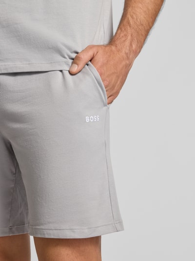 BOSS Regular Fit Sweatshorts aus Baumwoll-Elasthan-Mix Hellgrau 3