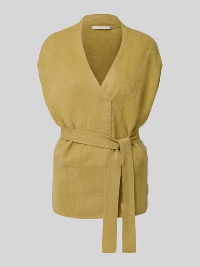 Herzensangelegenheit Kaschmirjacke mit Bindegürtel Senf 2