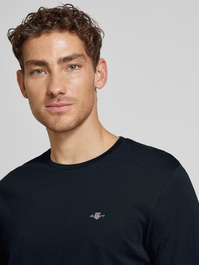 Gant Longsleeve mit Label-Stitching Black 3