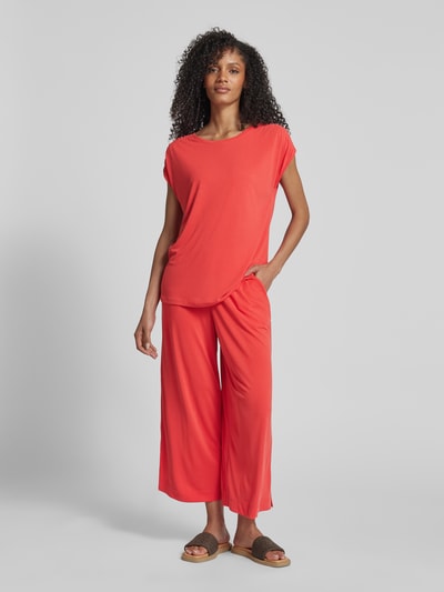 Christian Berg Woman T-shirt met geribde ronde hals Lichtrood - 1