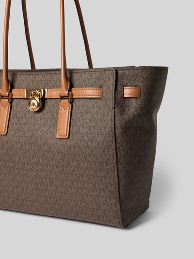MICHAEL Michael Kors Tote Bag mit Label-Anhänger Modell 'HAMILTON' Dunkelbraun 3
