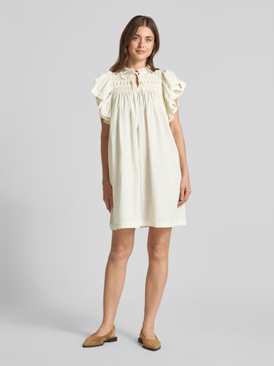 YAS Minikleid mit Schmetterlingsärmeln Modell 'LURA' Offwhite 1
