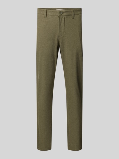 ONLY & SONS Slim Fit Brushed Chino mit Viskose-Anteil Modell 'MARK' Oliv 2