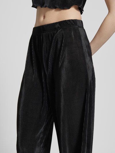 Only Flared stoffen broek met elastische band, model 'NISHE' Zwart - 3