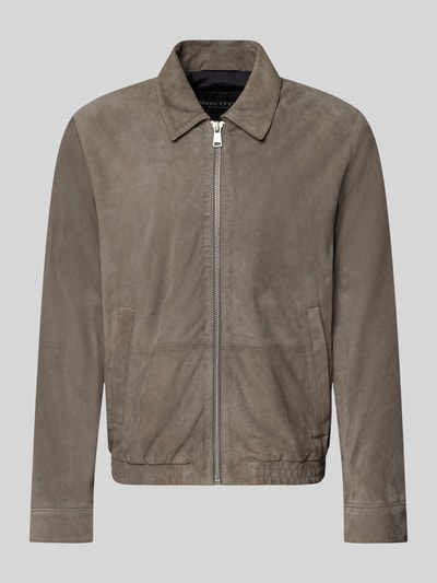 Produktfoto, taupefarbene Regular Fit Lederjacke aus echtem Ziegenleder von Marc O'Polo, glatte Oberfläche, dezente Nähte, Herren Leder- / Kunstlederjacke