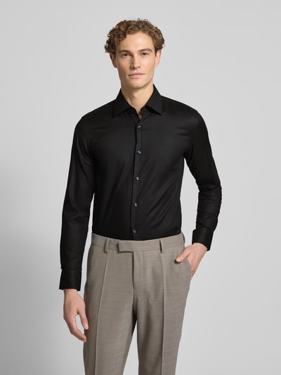 BOSS Slim Fit Businesshemd aus Baumwoll-Mix Modell 'HANK' Black 4