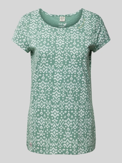 Ragwear T-shirt met all-over motief, model 'Mintt' Mintgroen - 2