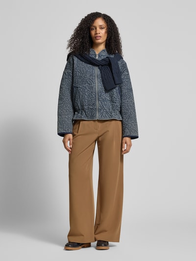 Jake*s Casual Jack met opstaande kraag en ritssluiting Blauw - 1