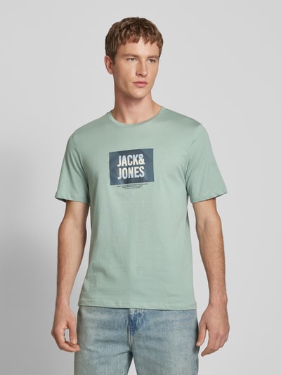 Jack & Jones T-Shirt mit Label-Print Modell 'HUDSON' Mint 4