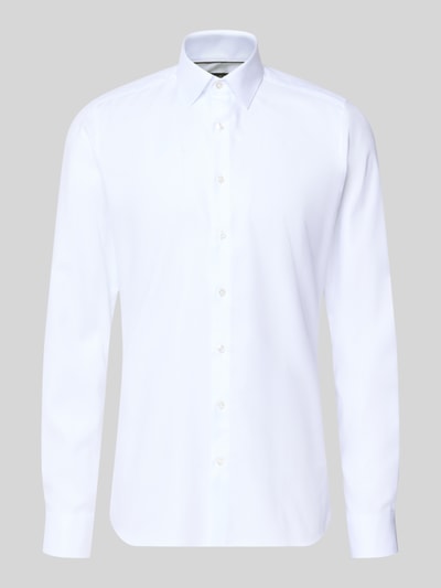Produktfoto, weißes Slim Fit Businesshemd aus Twillgewebe mit extra langem Arm von OLYMP Level Five, Kentkragen, unifarben, Baumwoll-Mix