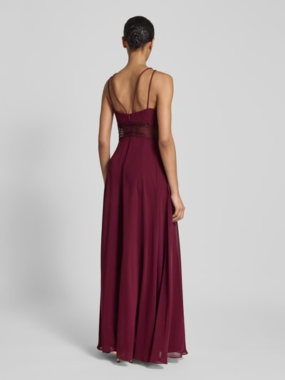 Jake*s Cocktail Abendkleid mit gelegten Falten Dunkelrot Melange 5