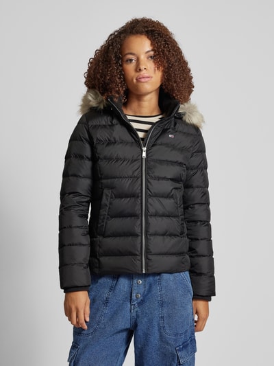 Tommy Jeans Steppjacke mit Kunstfell und Reißverschluss Black 4