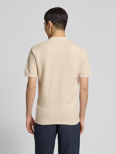 Casual Friday Regular Fit Poloshirt aus Baumwoll-Leinen-Mix Modell 'MATEO' Sand 5