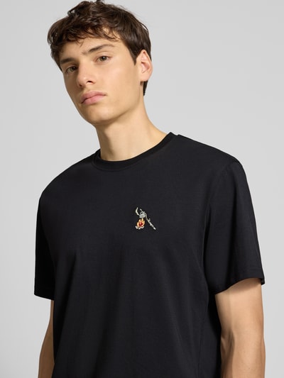Dedicated T-shirt met motiefstitching Zwart - 3