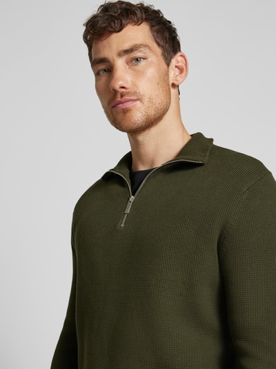 SELECTED HOMME Gebreide pullover met ribboorden, model 'DANE' Donkergroen - 3