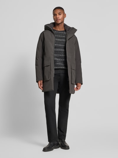 Jack & Jones Premium Parka mit Kapuze und Pattentaschen Modell 'MOON' Mittelgrau 1