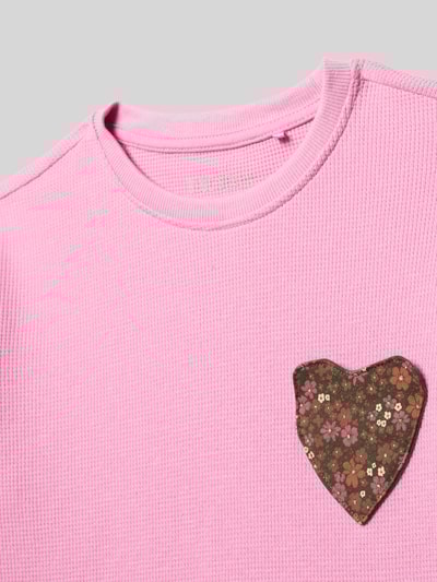 Blue Seven Regular fit shirt met lange mouwen en motiefstitching Felroze - 2