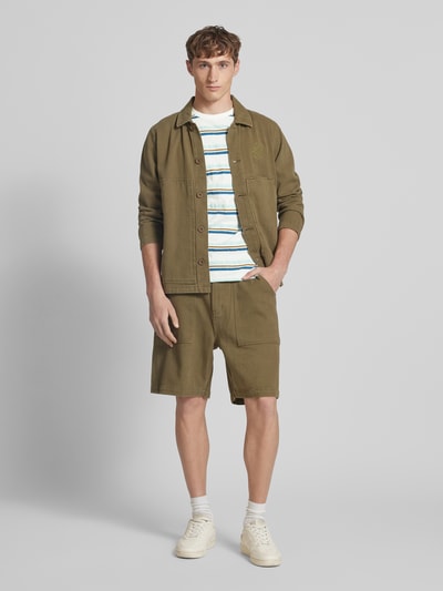 Blend T-Shirt mit geripptem Rundhalsausschnitt Modell 'JAMAS' Hellblau 1