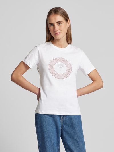 JOOP! T-shirt met strass-steentjes, model 'Tolu' Lila - 4