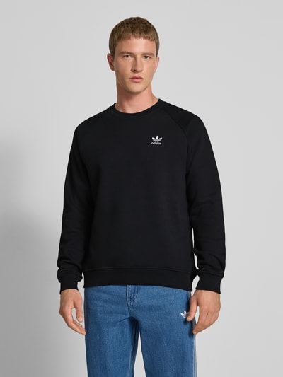 adidas Originals Sweatshirt met labelstitching en ronde hals Zwart - 4