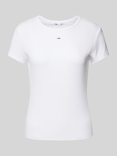 Tommy Jeans Slim fit T-shirt met labelstitching Wit - 2