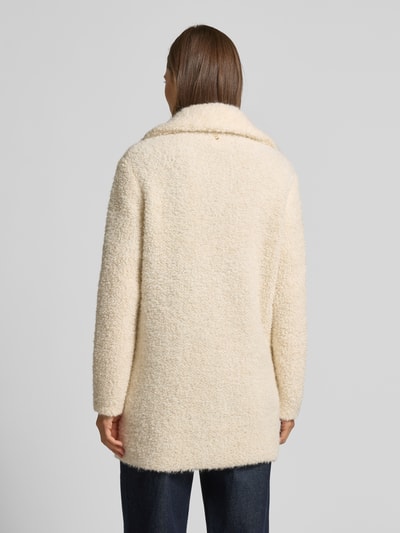 Marc Cain Loose Fit Teddy-Mantel mit Alpaka-Anteil Offwhite 5