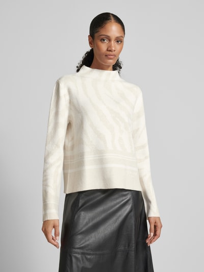 monari Gebreide pullover met labelprint Offwhite - 4