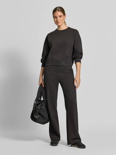 Juvia Wide leg sweatpants van katoenmix Zwart - 1