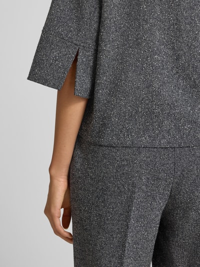 Someday Blouse met viscose en overhemdkraag, model 'Zinami' Marineblauw - 3