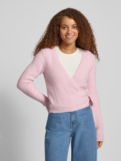 OH APRIL Strickjacke in Wickel-Optik Modell 'Indie Wrap Jacket' Pink 4