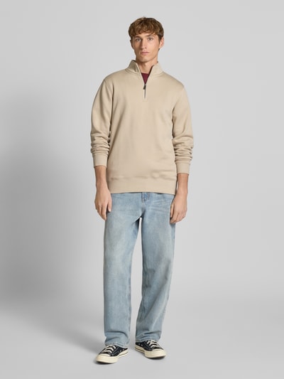 Only & Sons Regular Fit Troyer aus Baumwoll-Mix Modell 'CERES' Beige 1