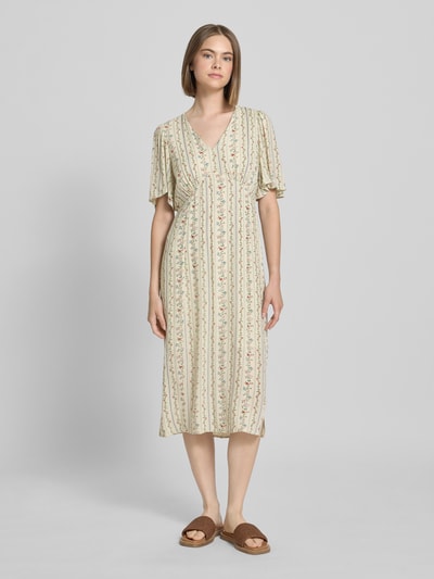 Pieces Getailleerde vrijetijdsjurk van pure viscose, model 'TAITLYN' Ecru - 4