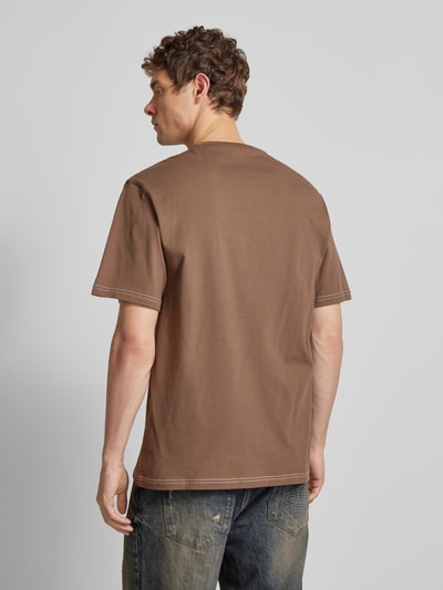 Dickies T-shirt met labelprint, model 'PHILIPSBURG' Donkerbruin - 5